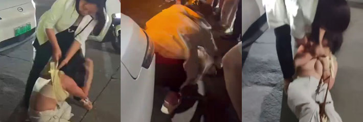 广东河源街头 原配抓小三 当街撕衣直接漏点 河北的风又吹到了广东