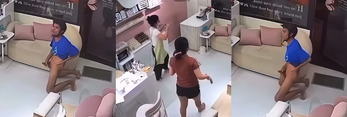 广州美甲店惊现男子打飞机 撸到射精吓坏女店员 女性安全遭到反思