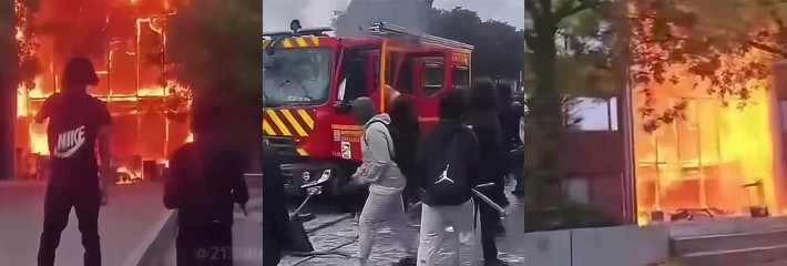 法国高中生全国暴动 纵火焚烧汽车 女警被追着殴打 政府紧急关闭400多所学院