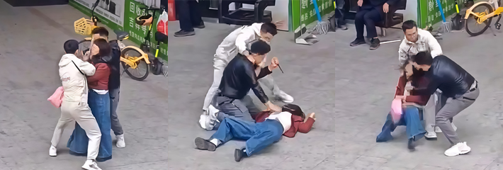 黑龙江大庆程宇广场 青天白日惊现割喉惨案 男子因感情问题疯狂砍杀女子