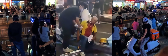 广州五和店附近街头冲突爆火全网 外卖员与卖榴莲的老板发生冲突 一人倒地不起浑身鲜血